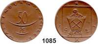 P O R Z E L L A N M Ü N Z E N,S T Ä D T E M Ü N Z E N Waldenburg 50 Pfennig 1921 braun.  Gipsform.  Menzel 25908.2.