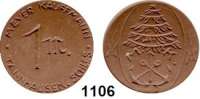 P O R Z E L L A N M Ü N Z E N,F I R M E N M Ü N Z E N Tannhausen 1 Mark 1921 braun.  Gipsform.  Meyer Kauffmann.  Menzel 24786.1.