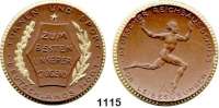 P O R Z E L L A N M Ü N Z E N,SPENDENMÜNZEN VON VERBÄNDEN UND VEREINEN Berlin Ohne Wertangabe o.J.(1921) braun, Rand, Zweige und Stern gold.   Reichsausschuss für Leibesübungen.