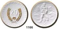 P O R Z E L L A N M Ü N Z E N,SPENDENMÜNZEN VON VERBÄNDEN UND VEREINEN Ostsachsen 20 Ohne Markbezeichnung 1921 weiß, Rand, Ähren und M gold.  Reichstättenbund.