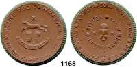 P O R Z E L L A N M Ü N Z E N,SPENDENMÜNZEN VON VERBÄNDEN UND VEREINEN Peine 10.000 Kippermünze 1923 braun, Rand grün.  700 Jahrfeier.  Nicht im Scheuch gelistet.