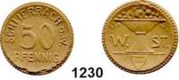 P O R Z E L L A N M Ü N Z E N,Münzen von anderen Deutschen Keramischen Fabriken Schlierbach 50 Pfennig  o.J. (1921) braun.  23 mm.  Menzel 22687.2.