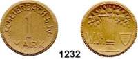 P O R Z E L L A N M Ü N Z E N,Münzen von anderen Deutschen Keramischen Fabriken Schlierbach 1 Mark  o.J. (1921)  braun.  25,3 mm.  Menzel 22687.4