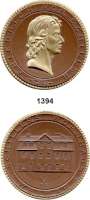 MEDAILLEN AUS PORZELLAN,Staatliche Porzellan-Manufaktur MEISSEN Weimar 1948 braun (50 mm).  Rand und Kopf gold.  W. 3435.1.?.