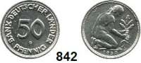 B U N D E S R E P U B L I K,  50 Pfennig 1950 G.  Bank Deutscher Länder.  Jaeger 379