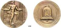 M E D A I L L E N,Olympiade Berlin 1936 Offizielle Bronzegußmedaille 1936 (Otto Platzeck, Randpunze : GUSS H. NOACK BERLIN). Für Teilnehmer an den Olympischen Spielen. Glocke. / Fünf Sportler. 70 mm. 107,85 g.