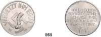 M E D A I L L E N,Drittes Reich Nickelmedaille 1984. Nachprägung einer Agitationsmedaille aus dem Jahr 1935 von Alfred Baier, die im Unterbezirk Prenzlauer Berg durch Alfred Kauf vertrieben wurde. 36 mm. 21,98 g.