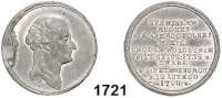 AUSLÄNDISCHE MÜNZEN,Polen Stanislaus August 1764 - 1795 Zinnmedaille 1798.  Auf seinen Tod im Exil in St. Petersburg.  Kopf nach rechts. /  10 Textzeilen.  26,5 mm.  9,36 g.