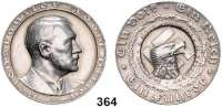 M E D A I L L E N,Personen Hitler, Adolf Silbermedaille 1933 (F. Beyer). Auf die Ereignisse des Jahres 1933. Brustbild n. r. / Adlerkopf vor Hakenkreuz. 36,2 mm. 24,66 g. Rand : PREUSS. STAATSMUENZE FEINSILBER. C/H 47.