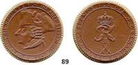 Deutsche Münzen und Medaillen,Preußen, Königreich Friedrich II. der Große 1740 - 1786 Braune Porzellanmedaille mit Goldrand o.J.(1922).  Denkmalspende für die 4. Grenadiere.  42 mm.  Katalog Scheuch 852.b. (Rastenburg).