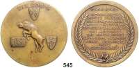 M E D A I L L E N,Weltkrieg Bronzemedaille 1945. 30. Korps der britischen Armee. Erinnerung an den Weg des Korps nach Deutschland. Rs. Chronologische Auflistung der wichtigsten Stationen und Schlachten in Nordwesteuropa zwischen 1944 und 1945. 51 mm. 35,58 g.