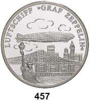 M E D A I L L E N,Luftfahrt - Raumfahrt Luftschiffahrt Feinsilbermedaille o.J. (nach 1990). Luftschiff GRAF ZEPPELIN. Aus der Serie