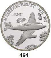 M E D A I L L E N,Luftfahrt - Raumfahrt Flugzeuge Feinsilbermedaille o.J. (nach 1990). MESSERSCHMITT ME 262. Aus der Serie