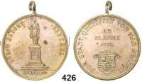 M E D A I L L E N,Städte Radeberg Versilberte Bronzemedaille mit angeprägter Öse 1900 (Richard Diller, Dresden). König - Albert - Denkmal