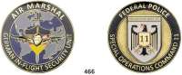 M E D A I L L E N,Luftfahrt - Raumfahrt Bronzemedaille (mehrfarbig) o.J. AIR MARSHAL - German In-Flight Security Unit. Federal Police Special Operations Command 11. 50 mm.