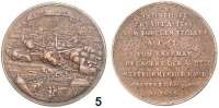Römisch Deutsches Reich,Haus Habsburg Leopold I. 1657 - 1705 Bronzemedaille 1685.  Auf den Sieg bei Gran und die Einnahme von Neuhäusel.  Ansicht der belagerten Festung. /  9 Textzeilen.  36,5 mm.  16,33 g.  Slg. Montenuovo 954.