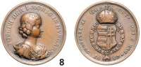 Römisch Deutsches Reich,Haus Habsburg Leopold I. 1657 - 1705 Bronzemedaille 1687 (G H = Georg Hautsch).  Auf die Krönung von Jospeh I. zum ungarischen König in Pressburg.  Geharnischtes Brustbild nach rechts. /  Gekröntes ungarisches Wappen.  29,5 mm.  10,87 g.  Vgl. Slg. Montenuovo 1199.