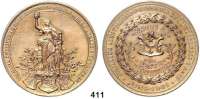 M E D A I L L E N,Städte Halle Vergoldete Bronzemedaille 1901. Germania Zweigverbänd der Bäckerinnungen der Provinz Sachsen, Anhalt und Thüringen. Jubiläumsausstellung Halle a. S.. Für beste Leistungen. 50 mm. 49,55 g.