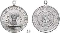 M E D A I L L E N,Landwirtschaft Halle, Aluminiummedaille 1901 mit angeprägter Öse. Landwirtschaftliche Ausstellung 13. - 18. Juni 1901. Landwirtschaftssymbole. / Stadtwappen. 39,5 mm. 6,47 g.
