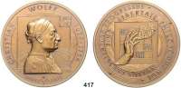 M E D A I L L E N,Städte Halle Bronzemedaille 2004 (Carsten Theumer). Christian-Wolff-Medaille der Stadt Halle. Brustbild nach rechts. 60,5 mm. 96,5 g. Mit Zertifikat Auflage 200 Stück. Im Etui.