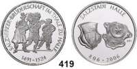 M E D A I L L E N,Städte Halle Silbermedaille 2006 (999). Salzstadt Halle. Salzwirker-Brüderschaft im Thale zu Halle. 30 mm. 11.07 g.