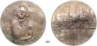 M E D A I L L E N,Numismatik Weißmetall Medaille 2011 (Peter Götz Güttler, Dresden). 350. Geburtstag von Christian Wermuth. Brustbild in Zeitkostüm mit Allongeperücke nach rechts. / Historische Ansicht von Gotha mit der alten Stadtbefestigung. 112 mm. 433,7 g. Werksverzeichnis Nr. 2011.25: Auflage 25 Exemplare.