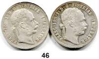 Österreich - Ungarn,Habsburg - Lothringen Franz Josef I. 1848 - 1916 Gulden 1873 und 1875. Frühwald 1493 und 1495. Jl. 342. Kahnt 149. KM 2222 LOT. 2 Stück.