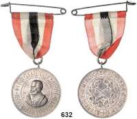 Orden, Ehrenzeichen, Militaria, Zeitgeschichte,Zeitgeschichte  -  Militaria  Versilberte Bronzemedaille o.J.  Verein ehemaliger Blücher Husaren Stolp i. P.  Brustbild Blüchers nach links. /  Gekreuzte Säbel in Eichenkranz.  31 mm.