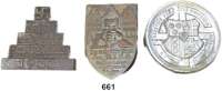 Orden, Ehrenzeichen, Militaria, Zeitgeschichte,Zeitgeschichte  -  Militaria Tagungs- und Veranstaltungsabzeichen LOT. von 3 Tagungsabzeichen.  Metallabzeichen 1933 Landestreffen des N.S.B.O. Hessen-Nassau Frankfurt am Main 27. August; Metallabzeichen 1933 