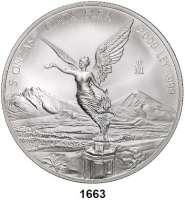 AUSLÄNDISCHE MÜNZEN,Mexiko Republik seit 1867 5 Onzas de Plata Pura (Silber, 5 Unze) 2009.  