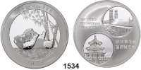 AUSLÄNDISCHE MÜNZEN,China Volksrepublik seit 1949 München, Show Panda Set 2017 (1, 1/2, 1/4, 1/10 Silberunze).  Im Originaletui mit Zertifikat.  SATZ. 4 Stück.