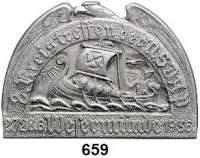Orden, Ehrenzeichen, Militaria, Zeitgeschichte,Zeitgeschichte  -  Militaria Tagungs- und Veranstaltungsabzeichen Wesermünde,  Aluminiumabzeichen.  2. Kreistreffen der NSDAP Wesermünde 1936.  Tieste Wesermünde  36-01.