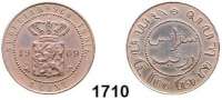 AUSLÄNDISCHE MÜNZEN,Niederländisch Ost-Indien  1 Cent 1909.  Schön 2.  KM 307.