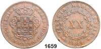 AUSLÄNDISCHE MÜNZEN,Madeira Maria II. 1834 - 1853 20 Reis 1842.  Kahnt 3.  KM 3
