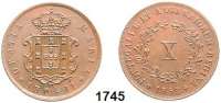AUSLÄNDISCHE MÜNZEN,Portugal Maria II. 1834 - 1853 10 Reis 1852.  Kahnt 64 .  KM 481.