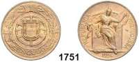 AUSLÄNDISCHE MÜNZEN,Portugal Republik seit 1910 1 Escudo 1924.  Schön 33.  KM 576.