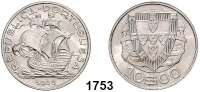 AUSLÄNDISCHE MÜNZEN,Portugal Republik seit 1910 10 Escudos 1948.  Schön 40.  KM 582.