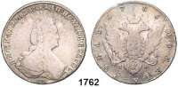 AUSLÄNDISCHE MÜNZEN,Russland Katharina II. 1762 - 1796 Rubel 1786, St. Petersburg.  23,11g.  Dav. 1686.  Cr. 67 c.
