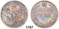 AUSLÄNDISCHE MÜNZEN,Russland Nikolaus I. 1825 - 1855 Rubel 1844, St. Petersburg.  Kahnt. 73.  Cr. 168.