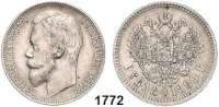 AUSLÄNDISCHE MÜNZEN,Russland Nikolaus II. 1894 - 1917 Rubel 1899.  Bitkin 49.  Kahnt 147.  Y 59.3.