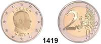AUSLÄNDISCHE MÜNZEN,E U R O  -  P R Ä G U N G E N Monaco 2 Euro 2010.  Kursmünze.  Schön 75.  KM 195.  Im Originaletui mit Zertifikat.