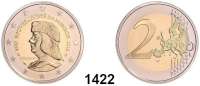 AUSLÄNDISCHE MÜNZEN,E U R O  -  P R Ä G U N G E N Monaco 2 Euro 2012.  500. Jahrestag der Unabhängigkeit Monacos.  Schön 81.  KM 199.  Im Originaletui mit Zertifikat.