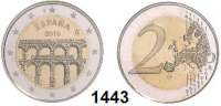 AUSLÄNDISCHE MÜNZEN,E U R O  -  P R Ä G U N G E N Spanien 2 Euro 2016.  Aquädukt von Segovia.  Schön 664.  KM 1375.  Im Originalblister.