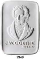 MEDAILLEN AUS PORZELLAN,Staatliche Porzellan-Manufaktur MEISSEN Leipzig 1970/83 weiß (115 x 83 mm).  Rat der Stadt - J. W. Goethe.  W. 5301.2.0 ff.