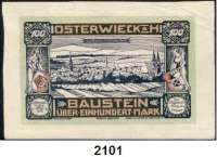 P A P I E R G E L D   -   N O T G E L D,Notgeld der besonderen Art Osterwiecker Ledergeld 100 Mark 1.5.1922.  Glaceleder, weiß.  Grab. 358.