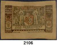 P A P I E R G E L D   -   N O T G E L D,Notgeld der besonderen Art Osterwiecker Ledergeld 1 Goldmark o.D.(Oktober 1923).  Glaceleder, hellbraun.  Grab. 367.