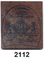 P A P I E R G E L D   -   N O T G E L D,Notgeld der besonderen Art Pößnecker Ledergeld 50 Goldpfennig 27.9.1923.  Dunkelbraunes Rindsleder.  Grab. 456.