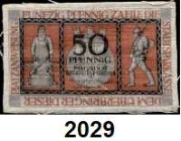 P A P I E R G E L D   -   N O T G E L D,Notgeld der besonderen Art Bielefelder Stoffgeld 50 Pfennig 1.3.1918.  Grab. 5 a.
