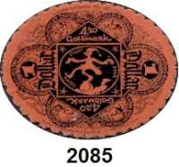P A P I E R G E L D   -   N O T G E L D,Notgeld der besonderen Art Bielefelder Stoffgeld 4,20 Goldmark = 1 Dollar 25.11.1923-15.1.1924.  Samt, rot.  Grab. 107.