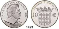 AUSLÄNDISCHE MÜNZEN,E U R O  -  P R Ä G U N G E N Monaco 10 Euro 2012.  350. Todestag von Fürst Honore II..  Schön 82.  Im Originaletui mit Zertifikat.